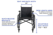 Everyday Wheelchair with Extra Wide Seat